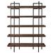 Foundry Select Veilleux Library Bookcase Metal in Black/Brown | 76.25 H x 58.13 W x 17.25 D in | Wayfair 83C0DC6BB8F2459395882E6D9E8C8831