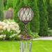 Exhart Solar Caged Glass Wind Chime w/ Metal Finial, 6 by 45 Inches Glass/Metal | 45.5 H x 6 W x 6 D in | Wayfair 13210-RS