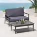 Corrigan Studio® Outdoor 2 Piece Sofa Seating Group w/ Cushions Wood/Natural Hardwoods in Gray | Wayfair 90071F6ED859479B8EC91FE041506244