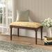 One Allium Way® Billiot Upholstered Bench Linen/Wood in Brown | 19 H x 32 W x 18 D in | Wayfair LARK2834 29089383
