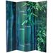 Winston Porter Keir 64" W x 70.88" H 4- Panel Folding Room Divider Wood/Canvas in Brown/Green | 70.88 H x 64 W x 1 D in | Wayfair