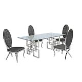 Rosdorf Park Bauxite 5 Piece Dining Set Glass/Upholstered/Metal | 30 H in | Wayfair E3E5546723844F3E9D00390D7F564126