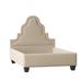 My Chic Nest Meela Solid Wood & Upholstered Platform Bed Upholstered in White/Brown | 65 H x 58 W x 80 D in | Wayfair 559-108-1140-F