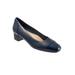 Wide Width Women's Daisy Block Heel by Trotters in Navy (Size 9 1/2 W)