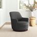 Armchair - Sand & Stable™ Zhang 31" Wide Swivel Armchair Polyester/Fabric in Gray/Black | 31 H x 31 W x 32 D in | Wayfair