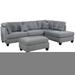 Gray Sectional - Mercury Row® Hatten 75" Wide Reversible Modular Sofa & Chaise w/ Ottoman Polyester | 35 H x 104 W x 34 D in | Wayfair