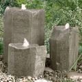 Millwood Pines Hajek Glass Fiber Reinforced Concrete Basalt Rock Bird Bath Triple Pondless Fountain | 36 H x 49 W x 49 D in | Wayfair