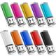 Memory Stick 8GB USB 10Pack, USB 2.0 Thumb Flash Drives Swivel Design Pen Memory Stick Fold Storage (10 Mixed Color With Lanyard)