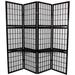 Red Barrel Studio® Kamoria 51" W x 70.75" H 4- Panel Folding Room Divider Wood in Black/Brown/Gray | 70.75 H x 51 W in | Wayfair