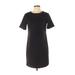 Old Navy Casual Dress - Shift Crew Neck Short Sleeve: Black Solid Dresses - Women's Size X-Small