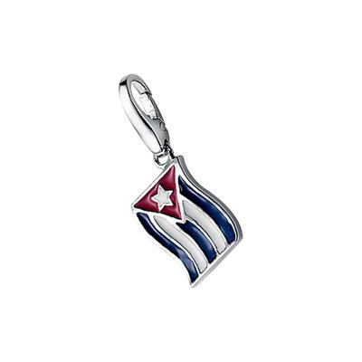 Giorgio Martello Milano - Charm Kuba-Flagge, Silber 925 Charms & Kettenanhänger 1 ct Grün Damen