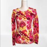 J. Crew Sweaters | J. Crew Outlet Sweater Cotton Floral Paisley Sz S | Color: Pink/Purple | Size: S