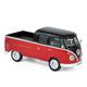 Norev 840218 VW T1 Double Cabin 1961 - Red & Black Miniatur-Fahrzeug im Maßstab 1:43, rot