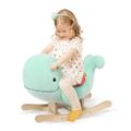 B. toys Schaukelpferd Wal blau mit buntem Sattel aus weichem Plüsch und hochwertigem Holz, Schaukeltier zum Draufsitzen für Kinder und Babys ab 18 Monaten