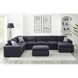 Gray Sectional - Mercury Row® Boutin 159" Wide Reversible Modular Sectional w/ Ottoman Polyester | 33 H x 159 W x 103 D in | Wayfair