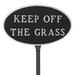 Red Barrel Studio® Boffa Keep off the Grass Oval Statement Garden Sign w/ Lawn Stake Metal | 6 H x 10 W x 0.25 D in | Wayfair