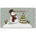 Blue/Green 0.3 x 20 W in Kitchen Mat - The Holiday Aisle® Merry Christmas Snowman Kitchen Mat Plastic | 0.3 H x 20 W in | Wayfair