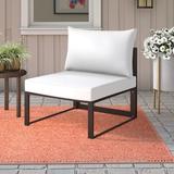 Fortuna Aluminum Outdoor Patio Armless Chair by Modway in Gray | 32.5 H x 29 W x 30 D in | Wayfair EEI-1520-BRN-WHI