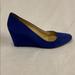 J. Crew Shoes | J Crew Martina Blue Suede Wedge | Color: Blue | Size: 9.5