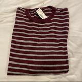 J. Crew Sweaters | J. Crew Cotton Cashmere Stripe Sweater Nwt | Color: Gray/Red | Size: S