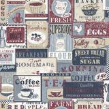 Galerie Wallcoverings Nostalgie Enamel Signs 33'L x 21" W Wallpaper Roll Non-Woven in White | 20.87 W in | Wayfair G56171