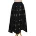 Ebony Bouquet,'Ebony Black Embroidered Handkerchief Hem Skirt'