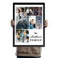 Personalised Family Collage Photo Upload Framed Print in A3 or A4 size, Black or White (Black, A3)