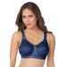 Plus Size Women's Easy Enhancer Lace Wireless Bra by Comfort Choice in Evening Blue (Size 46 B)