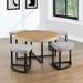 Wade Logan® Appio Cross Legs Coffee Table w/ Stools Wood/Metal in Black/Brown | 20.25 H x 36 W x 36 D in | Wayfair 62B1CD139FD4442B95B9B56BB06BFBDC