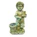 Fleur De Lis Living Hernan Boy w/ Flower Pot Statue Ceramic in Yellow | 21.6 H x 12.2 W x 8.46 D in | Wayfair 87A710F890984ECA946B46F01FDAAF77