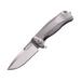 Lionsteel SR22 Framelock Tiium Gray Folding Knife 3in Satin Sleipner Tool Steel Drop Point Gray Textured Titanium Handle Glass Breaker Pocket Clip