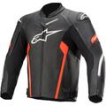 Alpinestars Faster V2 Giacca moto in pelle, nero-rosso, dimensione 50