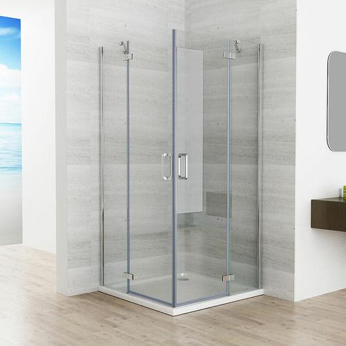 Lisa - Duschkabine 80 x 80 x 195 cm Eckeinstieg Scharniertür Doppel Duschtür Duschabtrennung mit