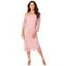 Plus Size Women's Off-The-Shoulder Lace Dress by Roaman's in Soft Blush (Size 32 W)