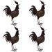 Rosalind Wheeler Eastland Rooster Solar Powered LED Pathway Light Pack Metal in Brown | 24 H x 7 W x 16 D in | Wayfair