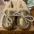 J. Crew Shoes | J.Crew Kids Gold Moccasin Slippers | Color: Gold | Size: 9g