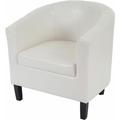 Fauteuil Newport T379, fauteuil de salon / club, similicuir blanc - white