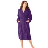 Plus Size Women's Short Terry Robe by Dreams & Co. in Rich Violet (Size M)