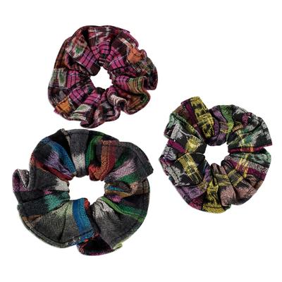 Tradition,'Artisan Crafted Cotton Scrunchies (Set of 3)'