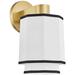 Riverdale 10 1/2" High Aged Brass and White Wall Sconce