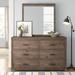 Three Posts™ Vanallen 6 Drawer Double Dresser w/ Mirror Wood in Brown/Gray/Red | 37 H x 60 W x 19 D in | Wayfair 803B6331FD8E465A9DF436E1A368F82A