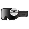 ATOMIC FOUR Q STEREO Skibrille - Schwarz - Skibrillen mit großem Sichtfeld - Hochwertig verspiegelte Snowboardbrille - Brille mit Live Fit Rahmen - Skibrille für Brillenträger