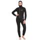 Cressi Women's Diver Lady Monopiece Wetsuit Premium Neopren Damen Tauchanzug mit Angesetzter Haube-Erhältlich in 5/7 mm, Schwarz/Blau, S/2