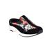 Extra Wide Width Women's The Traveltime Slip On Mule by Easy Spirit in Black Floral (Size 8 WW)