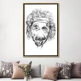 East Urban Home Albert Einstein by Octavian Mielu - Painting Print Canvas/Metal in Gray | 60 H x 40 W x 1.5 D in | Wayfair