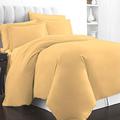 Pizuna 400 Thread Count Cotton Golden Yellow Double Duvet Covers Set, 100% Long Staple Cotton Duvet Covers Double Bed, Luxury Soft Sateen Bedding Set Double Bed (100% Cotton Double Quilt Cover Set)