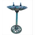 Fleur De Lis Living Aiden Birdbath Plastic in Green | 31.6 H x 15.3 W x 19.6 D in | Wayfair 0D845172BDD24666BC0EFBA5BC059E9A