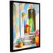 Fleur De Lis Living 'Tuscan Morning Stillness' - Floater Frame Painting Print on Canvas in Blue/Orange/Yellow | 24 H x 18 W x 2 D in | Wayfair