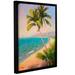 Highland Dunes 'Palms On The Beach' - Painting Print on Canvas in Blue/Green | 14 H x 18 W x 2 D in | Wayfair 46512B8D37CC453D8E84788B8A60F516