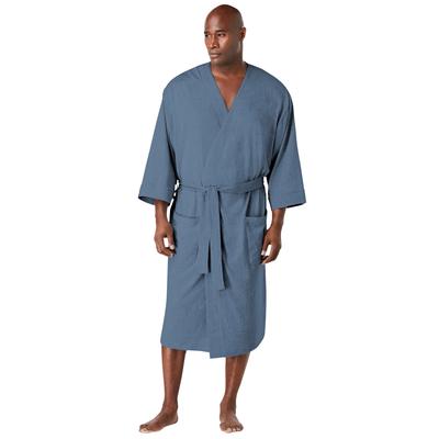 Men's Big & Tall Cotton Jersey Robe by KingSize in Slate Blue (Size 4XL/5XL)